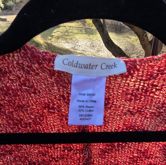 Coldwater Creek Red Knit Shawl - Picture 3 of 3